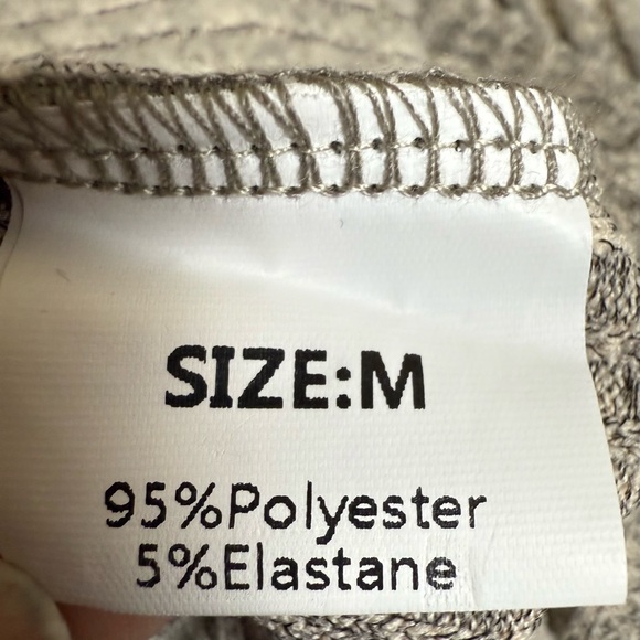 Women's Oatmeal Ribbed Top with Black Bow - Picture 5 of 5